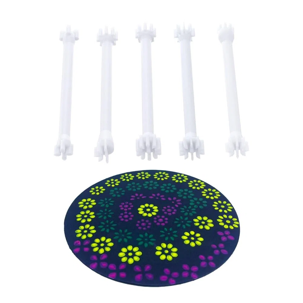 Herramientas para Pintar Pétalos de Flores por Puntos, Herramienta para Punteado de 10 Pétalos, Herramientas para Flores de Doble Cara, Sellos Florales para Hacer Tarjetas.