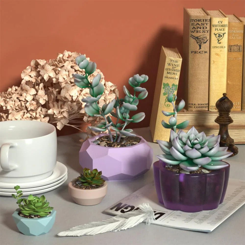 4 Piezas Molde de Silicona para Florero Pequeño, Macetas y Jarrón de Plantas Suculentas - DIY Decoración para Hogar (4 Formas)