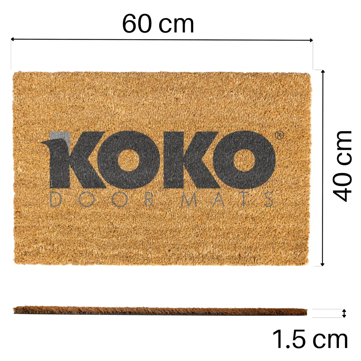 koko doormats Felpudo Entrada Casa Original de Coco Natural “Bienvenidos Pero no Mucho rato” | Alfombra de Entrada Antideslizante para Exterior e Interior | 60x40 cm | Diseño Divertido | Base PVC