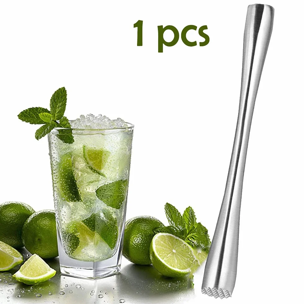 Cóctel Muddler, Profesional Muddler, Ideal Bartender Herramientas, Utensilios De Cóctel De Acero Inoxidable, para Hacer Puré De Cóctel Con Menta Natural y Cítricos(26cm/10.2in)