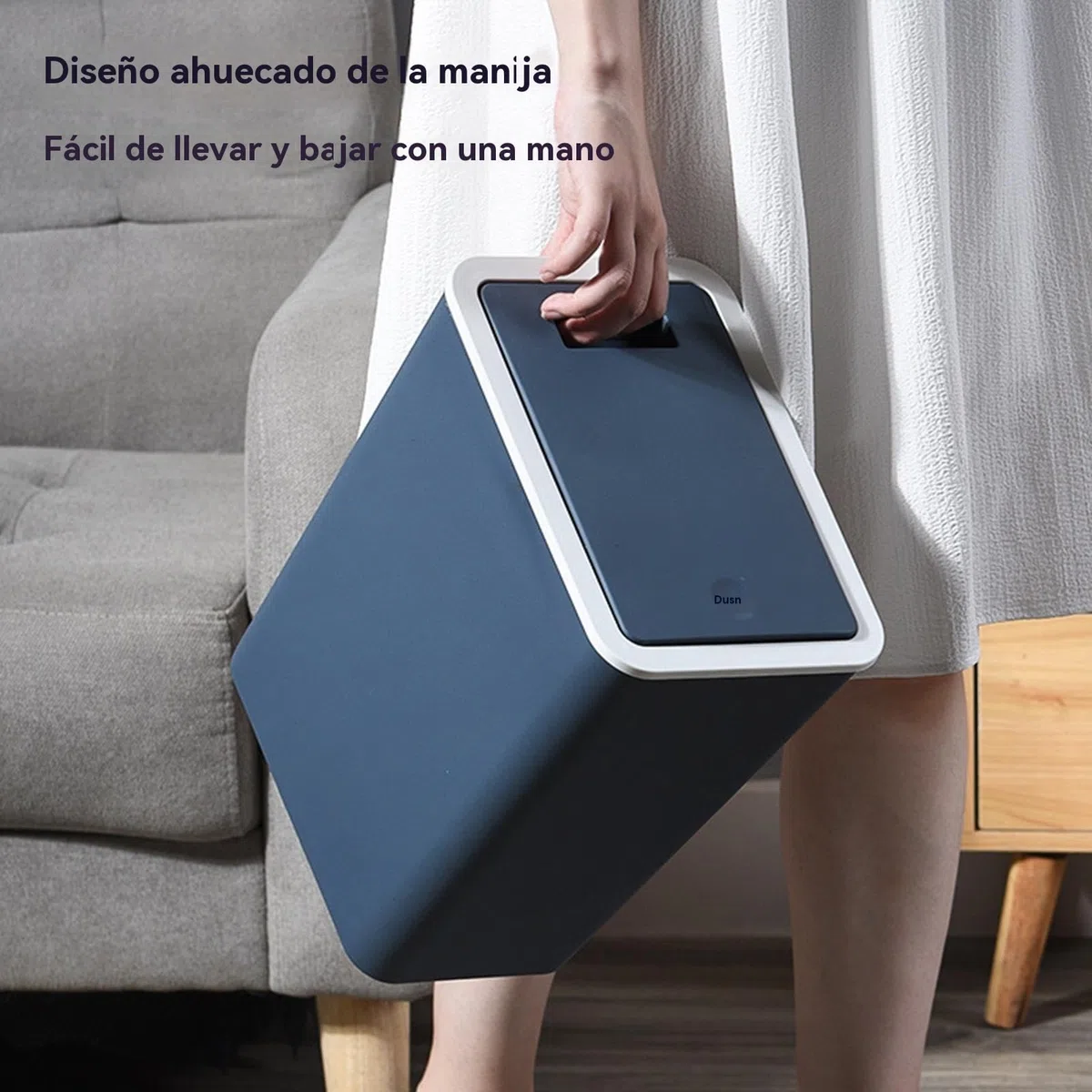 Trash Can, Slim Modern 13L Waste Basket, 12.2x10.24x7.09 inches with Press Top, Compact Recycling Bin for Kitchen, Bathroom, Bedroom, Living Room, Dorm, Home, Small Space