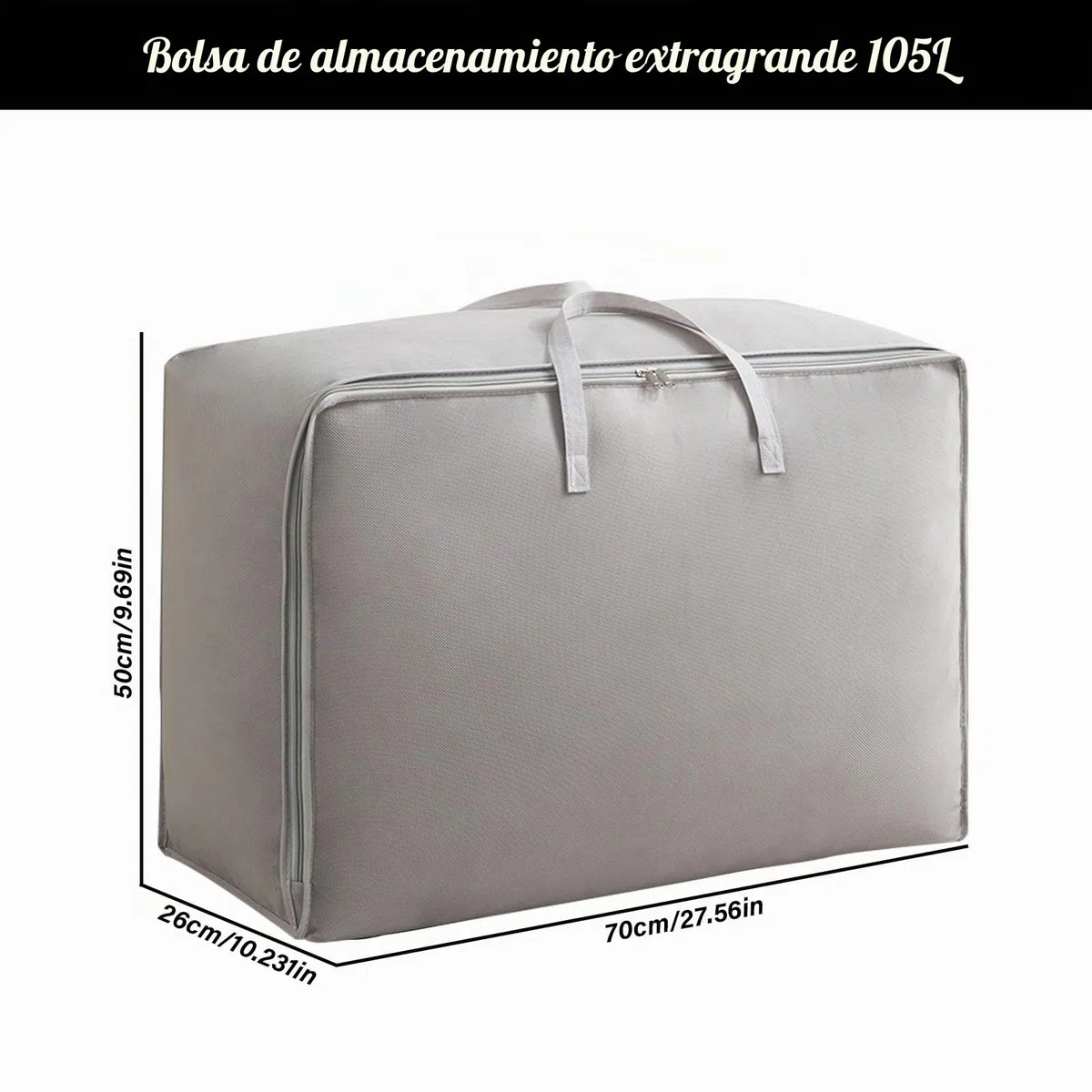 Bolsa Almacenaje Ropa 2Piezas, 105L Grande Contenedor Almacenamiento Edredones Organizador de Ropa de Cama Plegable Resistente Tela Oxford Bolsas Mudanza con Asa para Mantas Colchas Almohadas