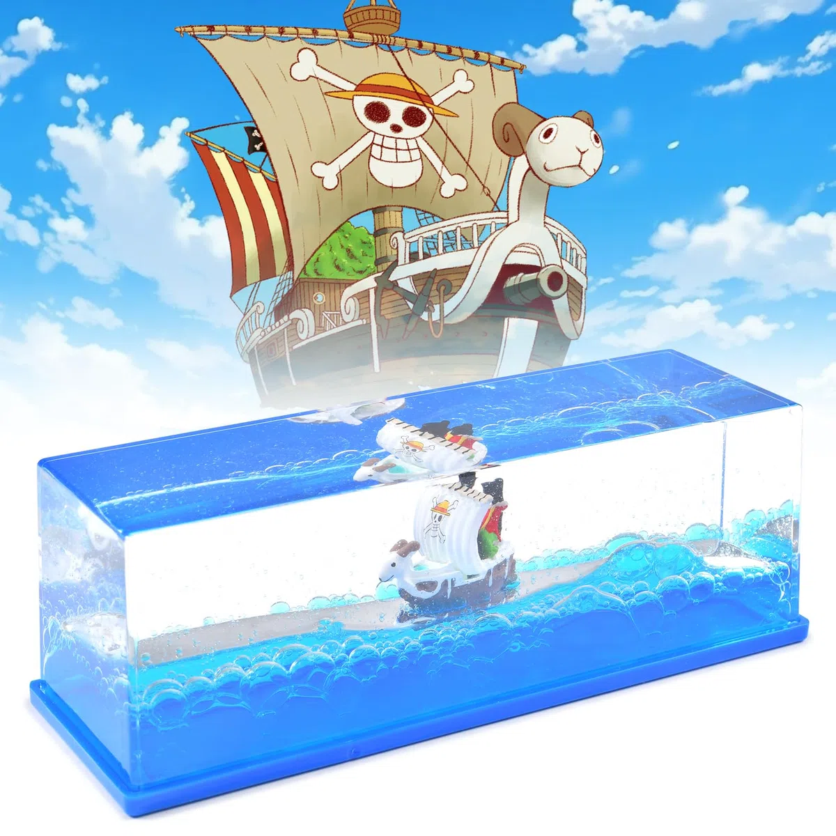 FGen Botella de Deriva de Fluidos de Crucero, Barco Insumergible en Una Caja de Acrílico, Modelo Decorativo para Oficina y Casa, Decoración Náutica