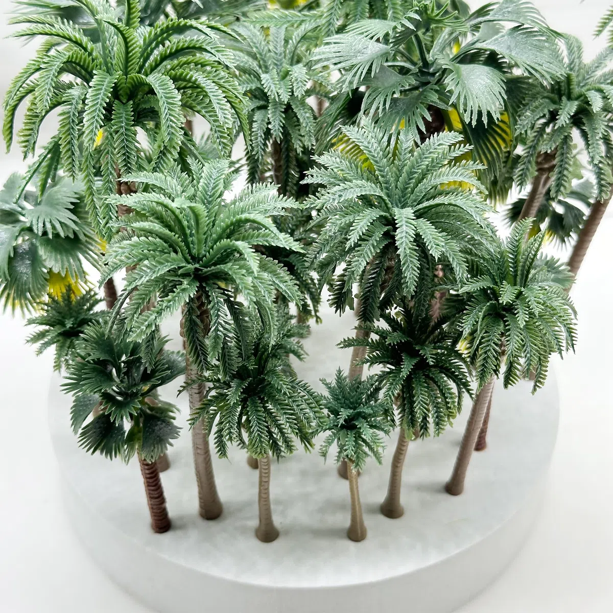 Cayway 36 árboles de maqueta, palmeras miniatura, plástico, coco bricolaje, decoración jardín