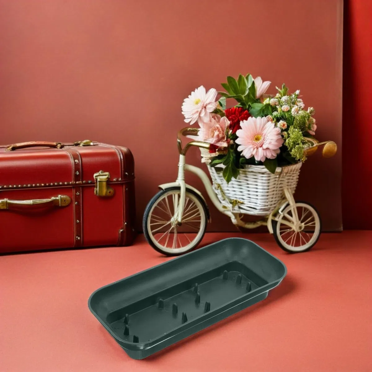 Bandeja Rectangular para Arreglos de Flores 6 Piezas, Base de Plástico con Agujas para Fijar Espuma y Tallos, Soporte Reutilizable para Decoración de Iglesias, Bodas y