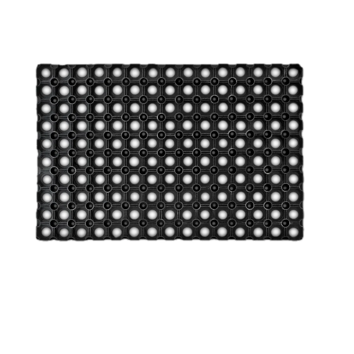 Relaxdays Felpudo Entrada, Alfombrilla Antideslizante 40 x 60 cm, Alfombra Rectangular de Goma, Resistente Lluvia, Negro