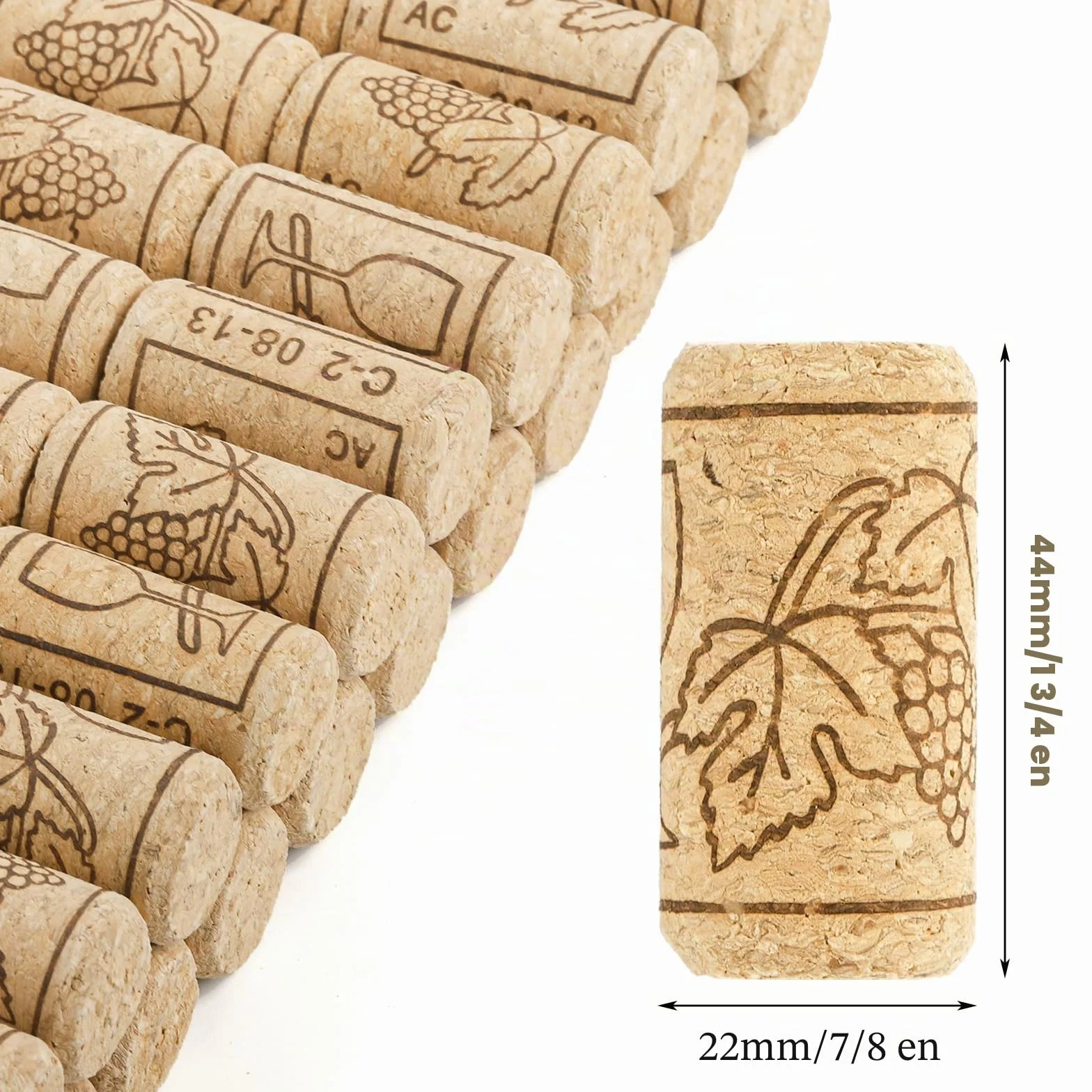 Lawei 100 Unidades de Corchos de Vino Tapones de Botella Natural Corcho para Manualidades decoración - 2,2 x 4,4 cm
