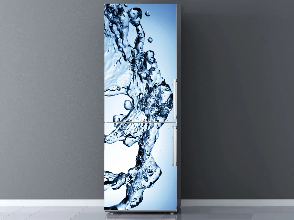 Vinilo para Frigorífico aguas agitadas | Varias Medidas 185x70cm | Adhesivo Resistente | Pegatina Adhesiva Decorativa de Diseño Elegante