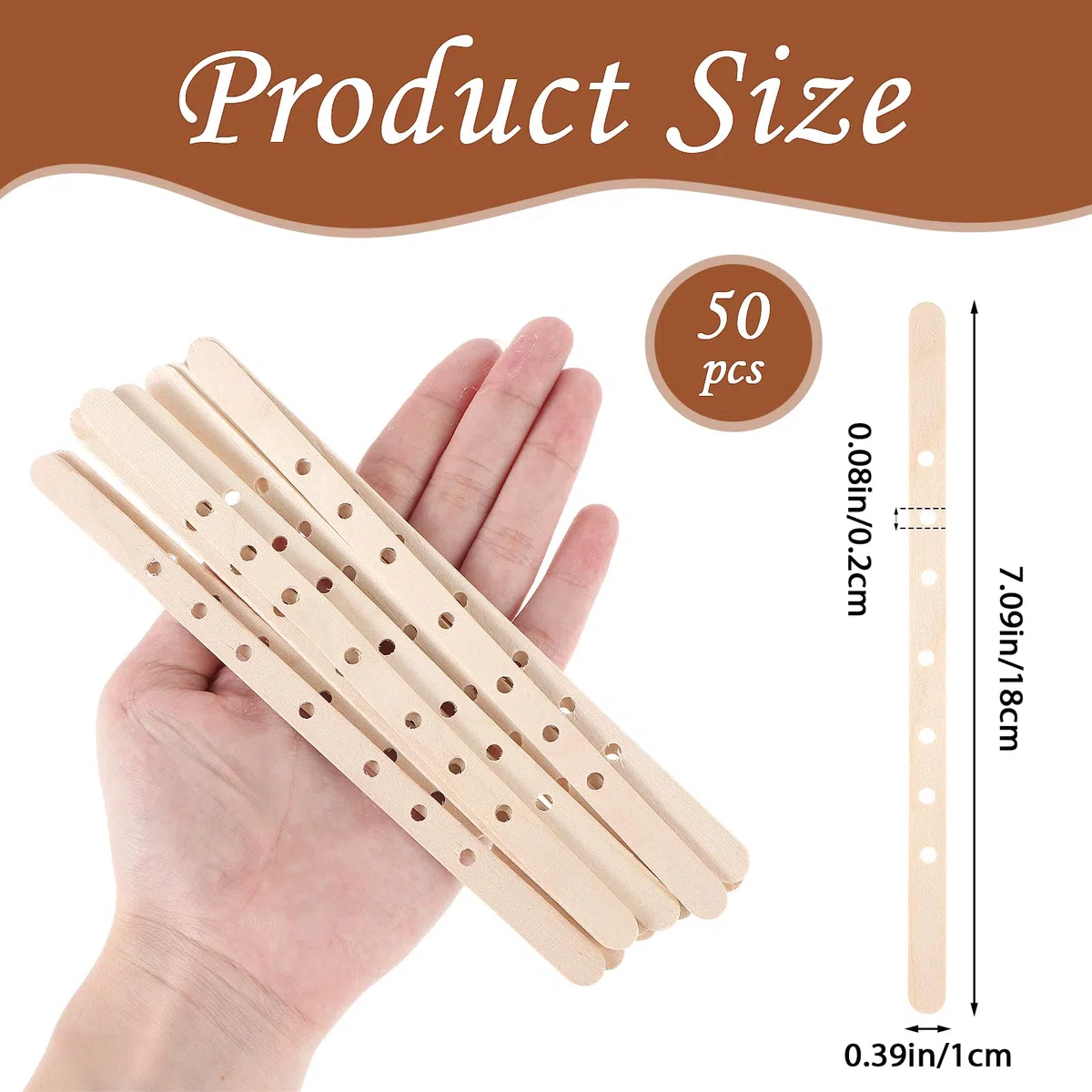 Gjinxi 50 soportes de madera para mecha de vela, 50 unidades, soportes para dispositivos de centrado multimecha, suministros para manualidades, para hacer velas, barras de mechas de velas, clips de