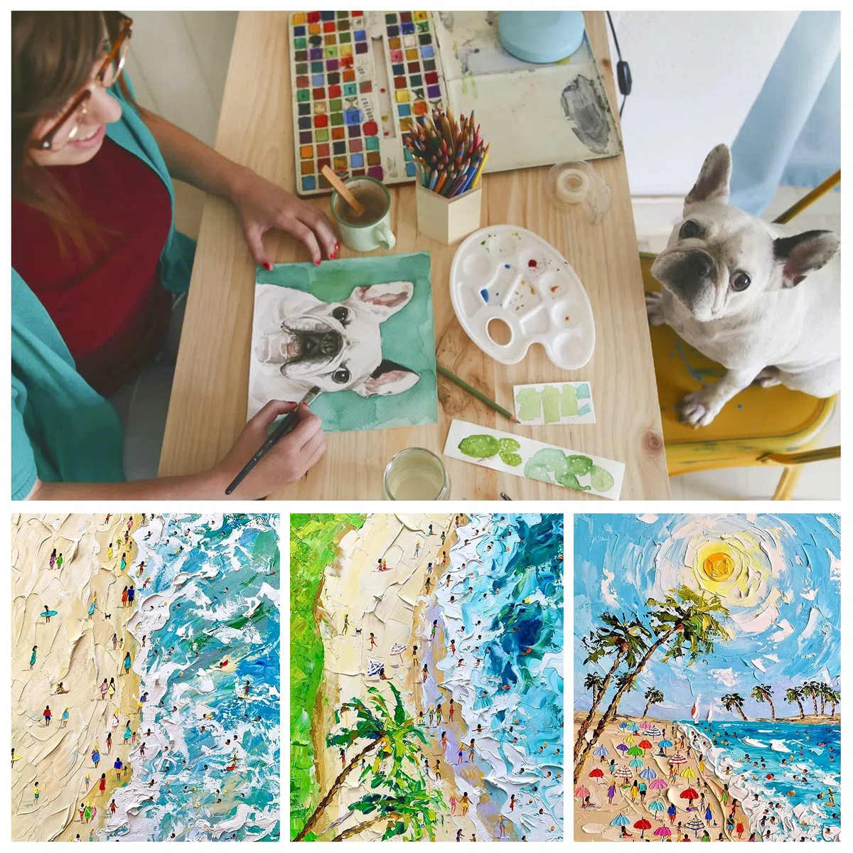 Lienzos para Pintar,10 Lienzos Preestirados,PLienzos Enmarcados 100% Algodón,Aptos para Pintura Acrílica y al Óleo - Lienzo Blanco para Bocetos y Dibujos