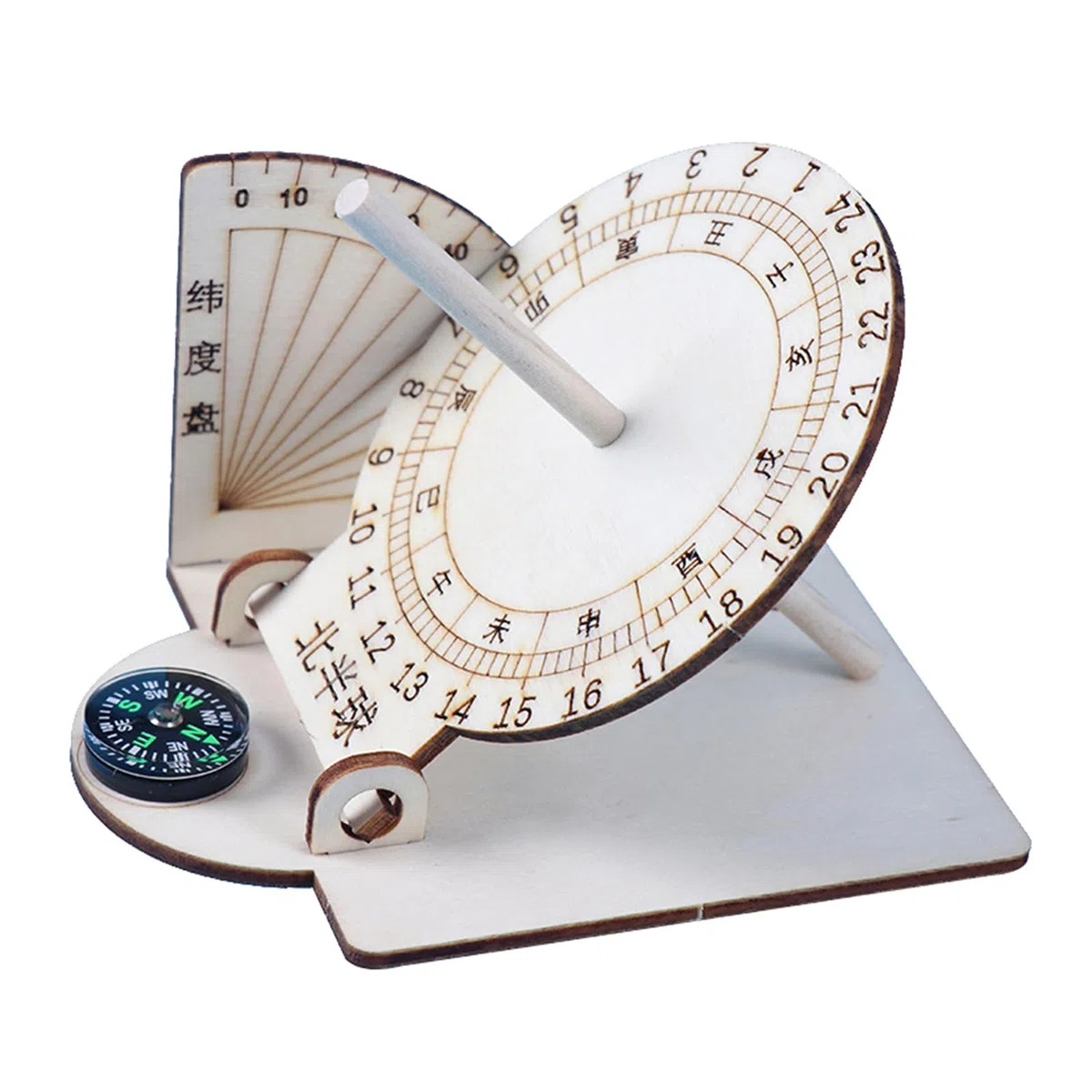 Modelos de reloj solar de madera, adornos de escritorio, relojes de sol, modelos científicos para entusiastas de la geografía y la ciencia