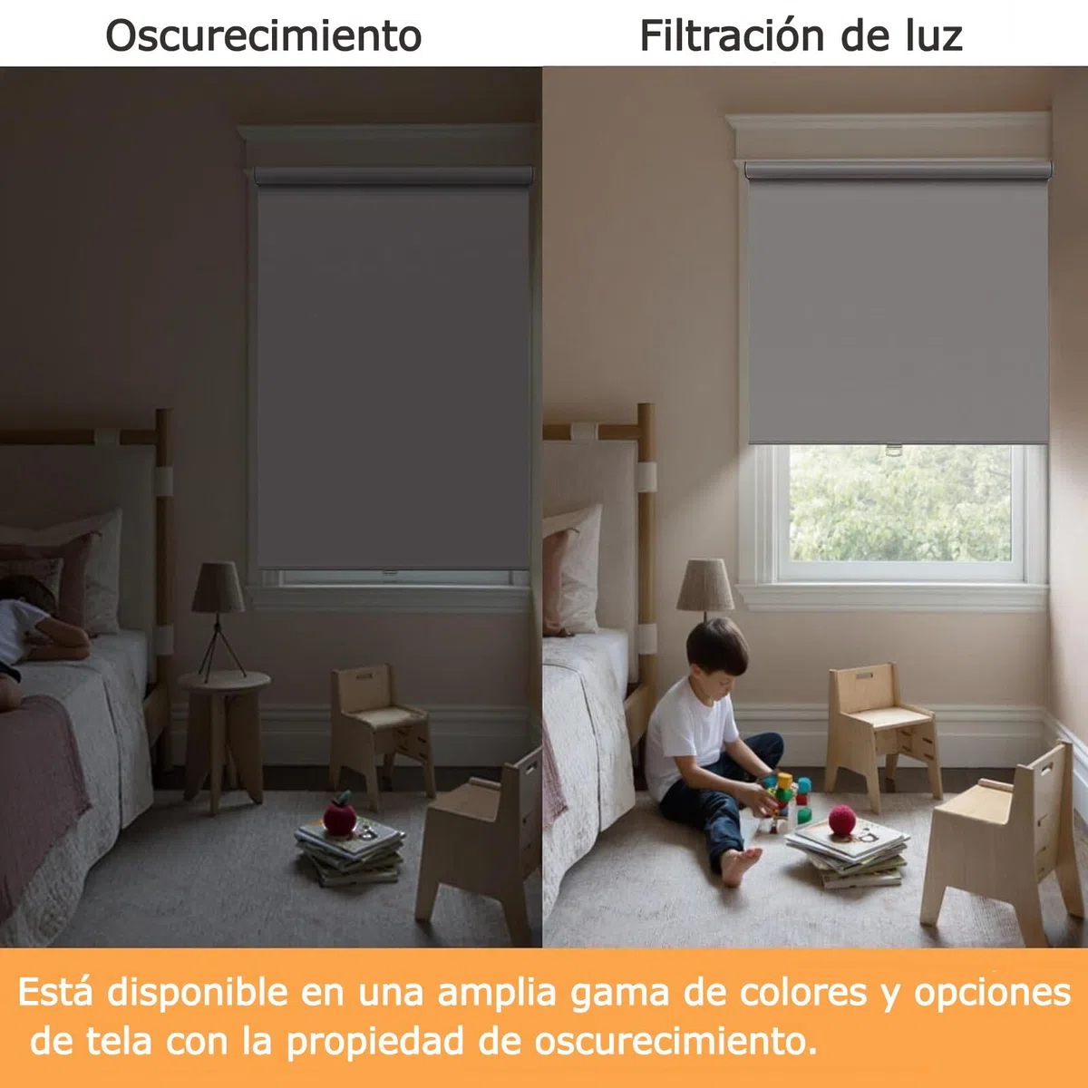Estores Enrollables – Persiana Enrollable para Puertas y Ventanas con Cadena, protección de privacidad,120An x 180Al cm,Negro
