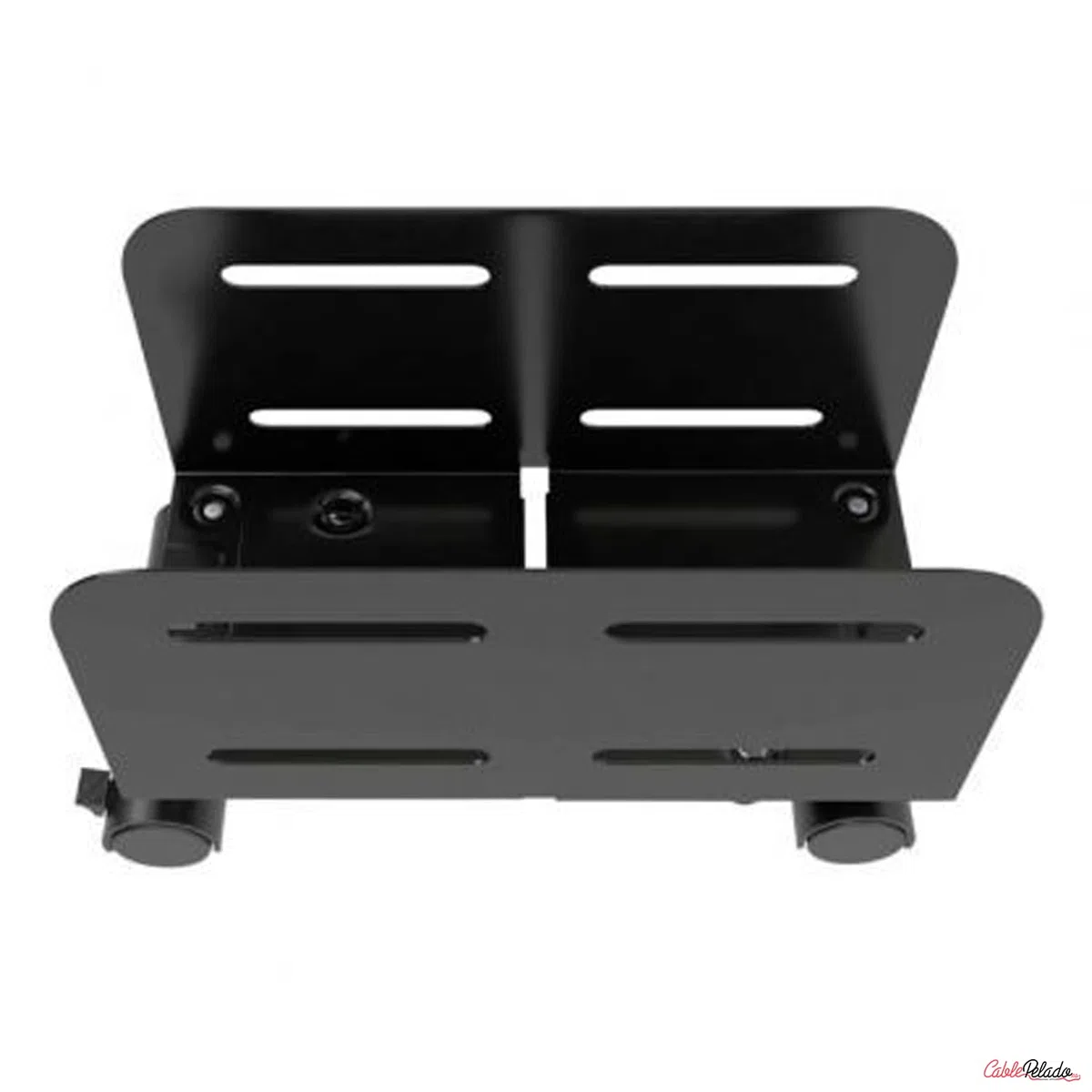 CABLEPELADO - Soporte para CPU de Suelo con 4 Ruedas (2 con Freno) | Carrito Ajustable para Torre PC (119-209mm) | Carga Máx. 10kg | Negro