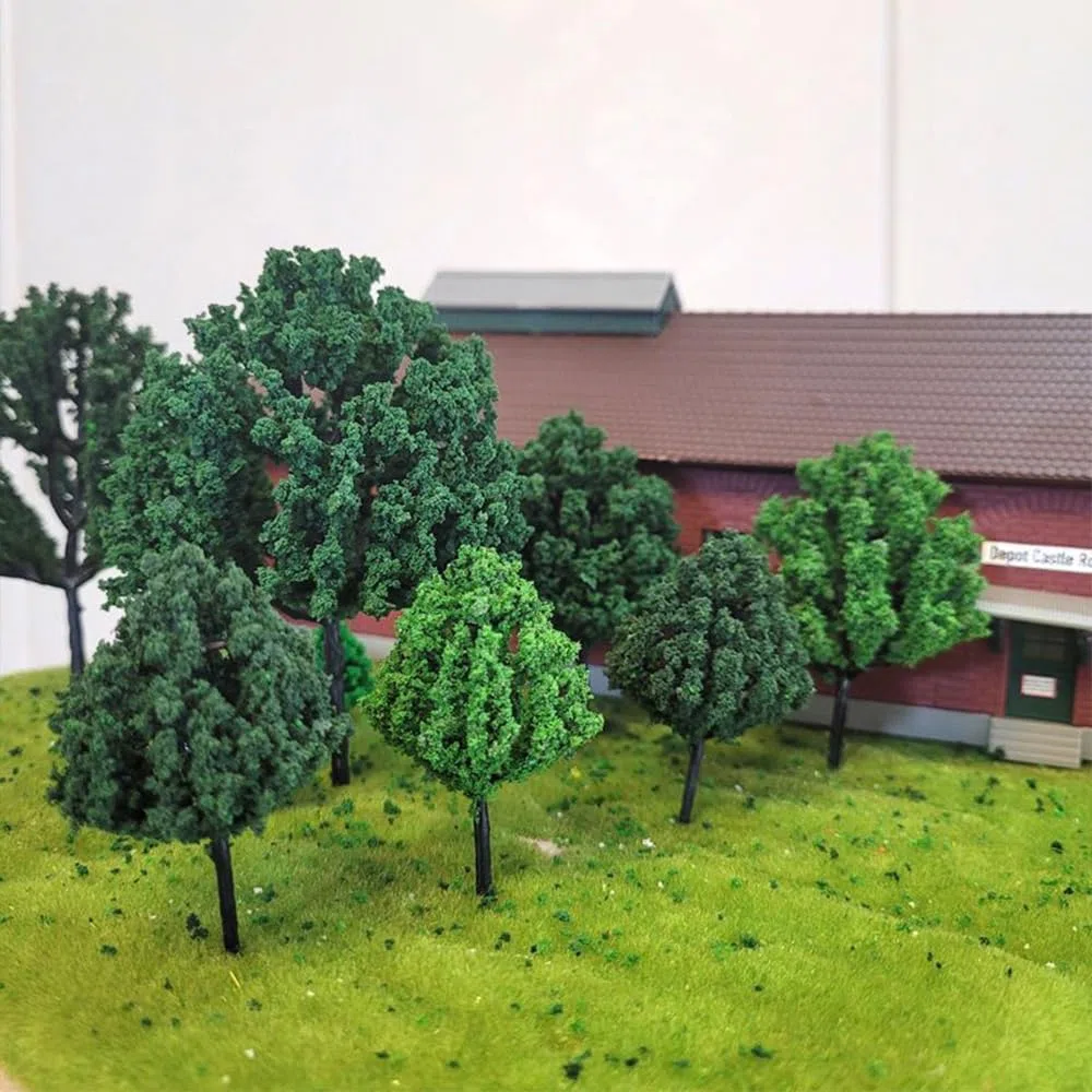 50 Piezas Modelo Árboles en Miniatura, 4-8 cm, Árboles en Miniatura, Modelo Árbol Diorama, Arboles de Arquitectura Paisaje, para MicroPaisaje Decoración (3 Tamaños)