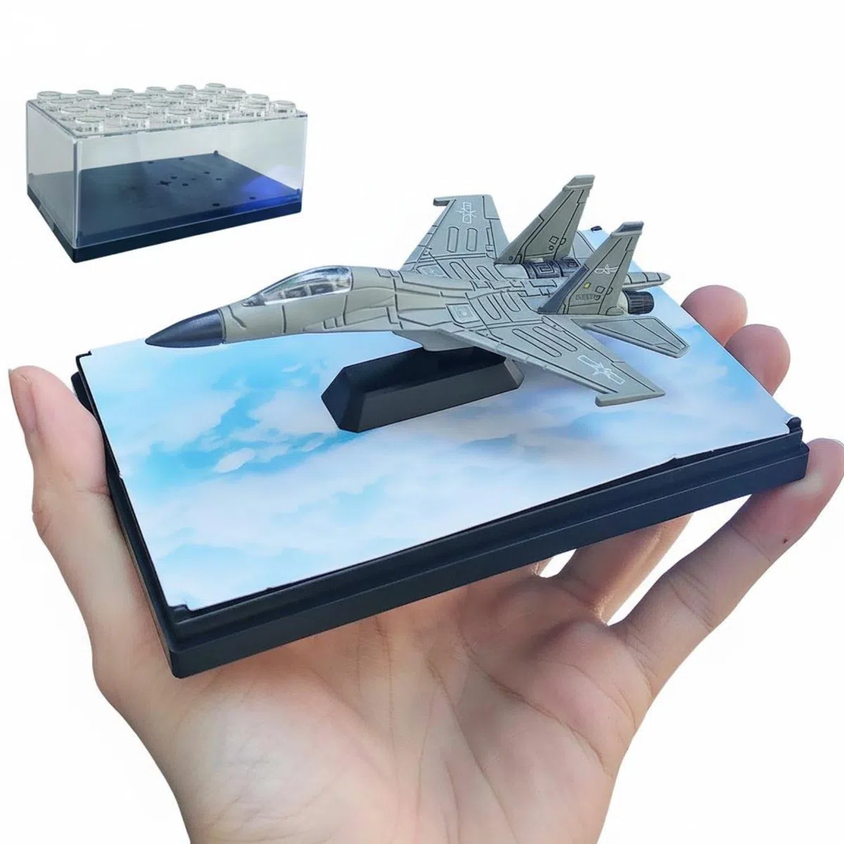 Modelo de Avión de Militar Aleación Impresión Detallada Réplica Aeronave Militar Metal Piezas Móviles para Coleccionistas, Gris