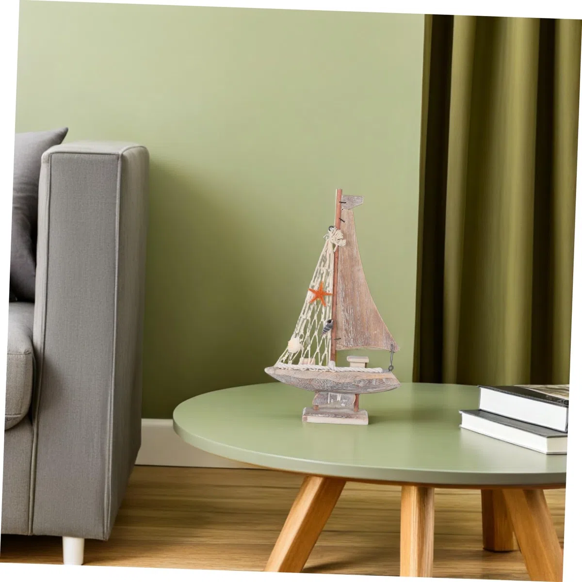 Operitacx Adornos de navegación Antigua de Barco de Vela decoración de Bote pequeño decoración del Adorno para Botes de Vela estatuilla de Barco Madera