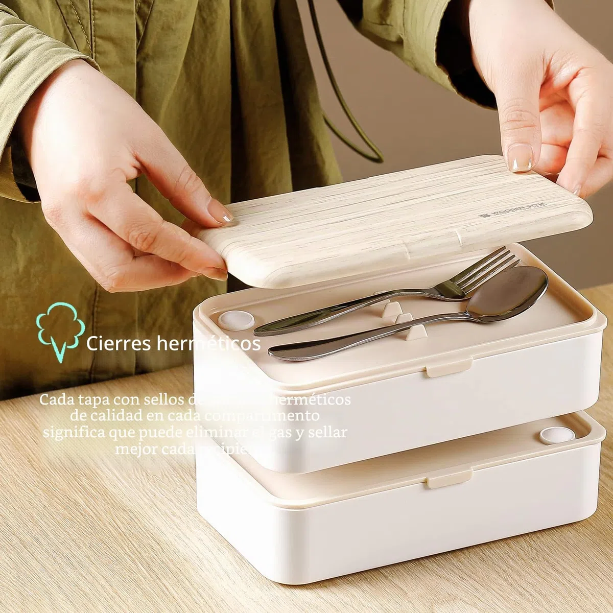 Binoster Fiambrera bento box original Lunch Box Lunchbox Caja de Almuerzo contenedor Bundle Divider Estilo japonés a con acero inoxidable Utensilios cuchara y tenedor (Rosado)