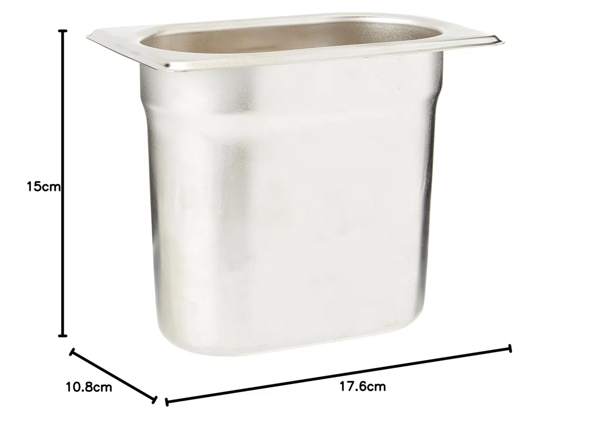 Vogue K826 1/9 de acero inoxidable Gastronorm Pan, 150 mm