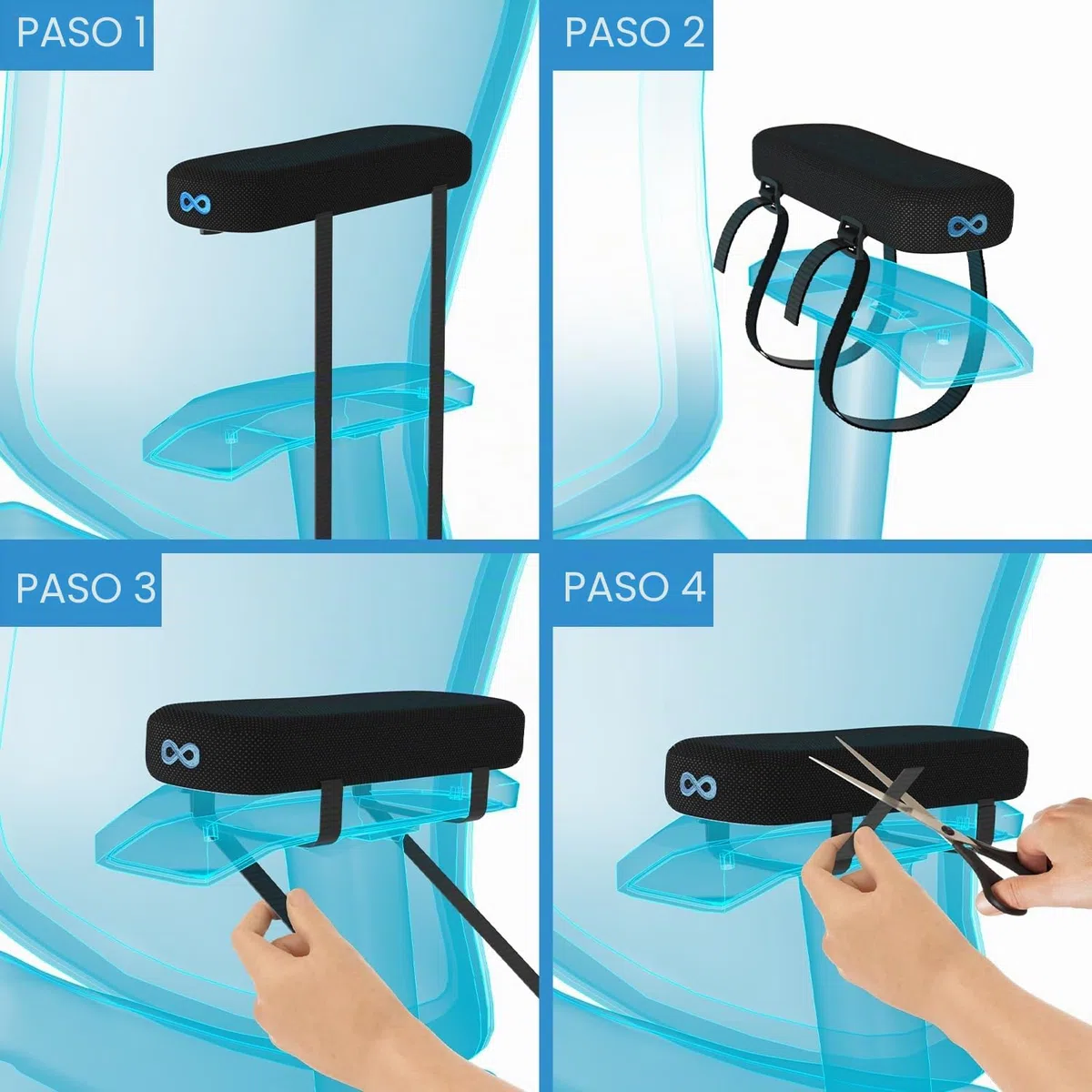 Everlasting Comfort Almohadilla reposabrazos para Silla de Oficina - Funda de reposabrazos para la Oficina - Apoyo para antebrazos (Juego de 2)