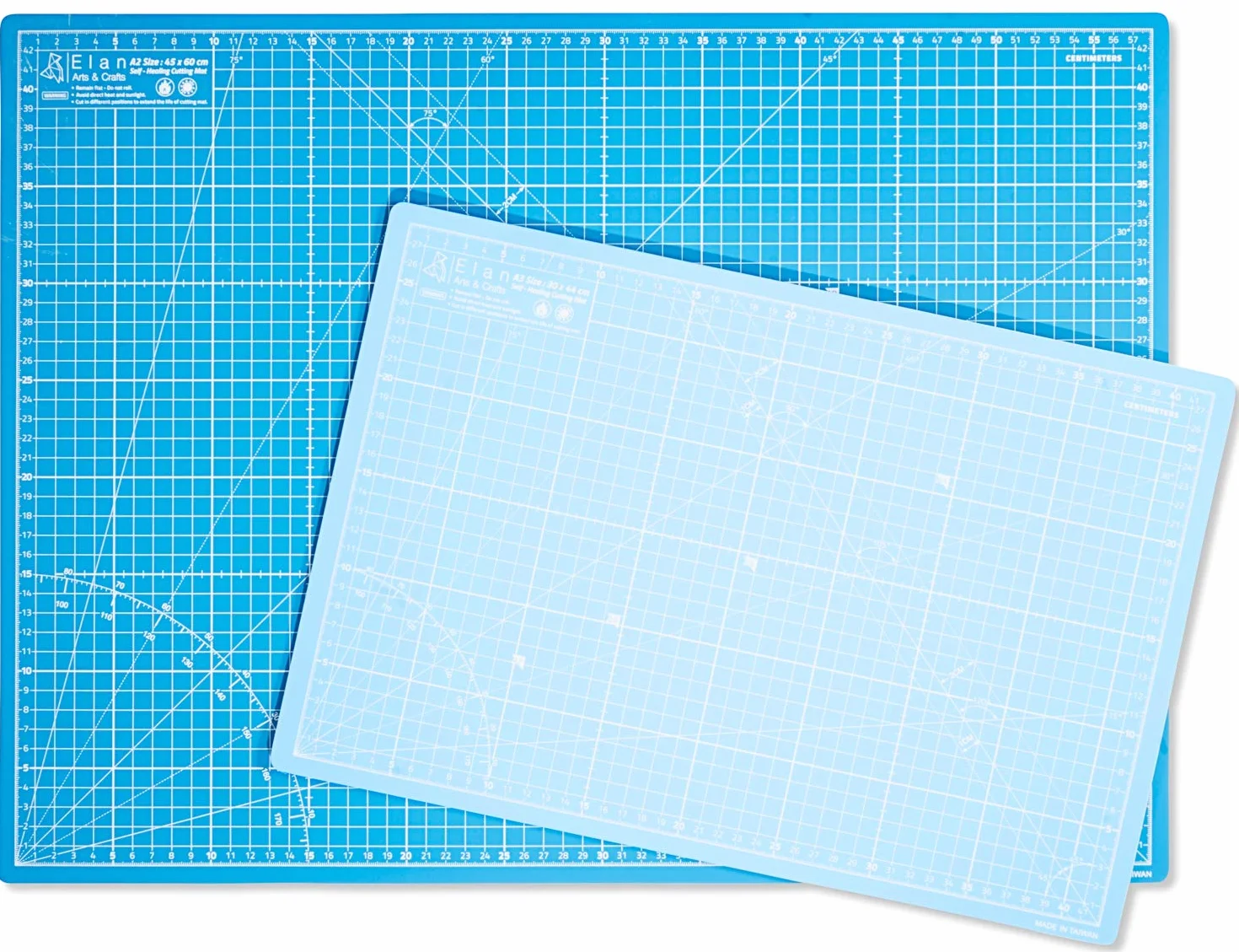 Elan Base de Corte A2 Autocicatrizante Azul, Tabla de Corte 60x45 CM, Tabla Cortar Costura, Base de Corte A2, Protector Mesa Manualidades de 5 Capas