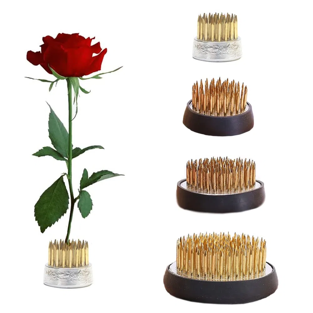4 Piezas Ikebana Kenzan, Bases de Arreglo Floral, Rana de Flores, Redondo, 4 Tamaños, Acero Inoxidable, Cobre, para Hogar, Oficina, Salón de Té, Floristería (2,3cm 3,4cm 4cm 5cm)