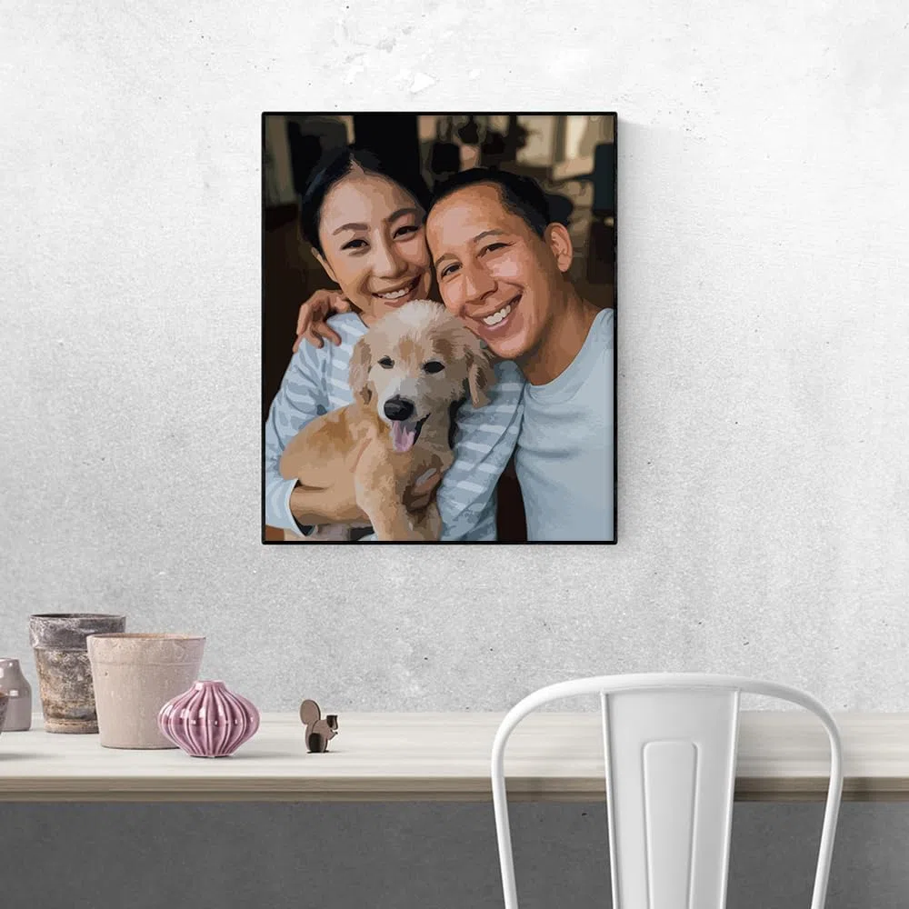 LINEPARK Pintura por NúMeros Adultos Personalizada con Foto para Kits Personalizados para Pintar por NúMeros para Adultos (Sin Marco, 30x40cm)