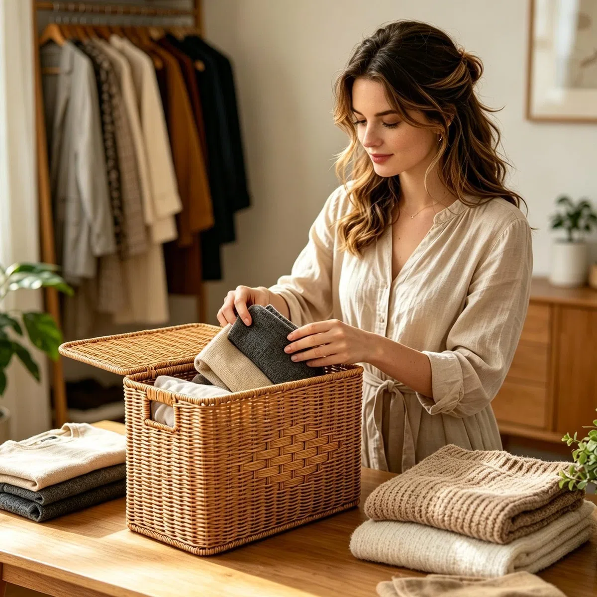Cesta de Ropa Estrecha - con Tapa Decorativa, Resistente al Polvo, Alta y Estrecha - Cesta de almacenamiento para el hogar,Para residencia, oficina, apartamento, dormitorio, sala de estar y hotel