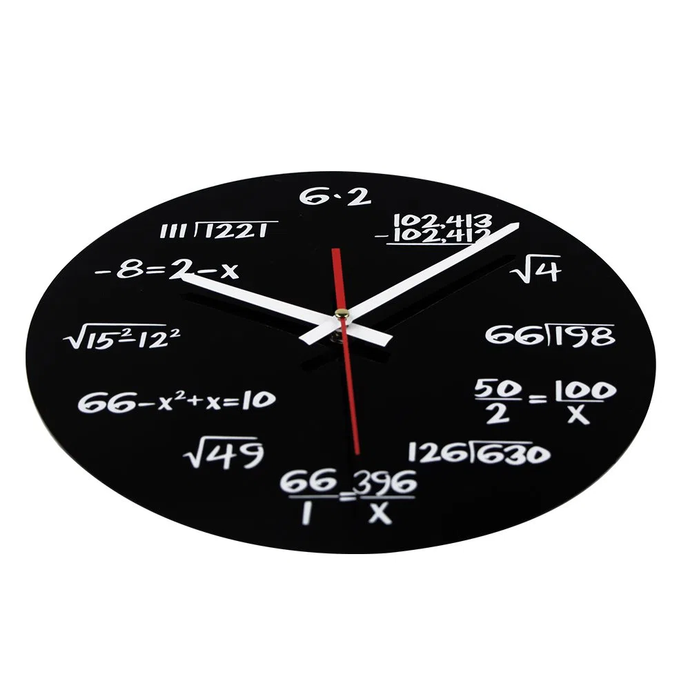 Reloj de matemáticas, reloj de pared único, reloj de pared diseño moderno, reloj de ecuaciones matemáticas - Cada hora marcada por una ecuación matemática simple.