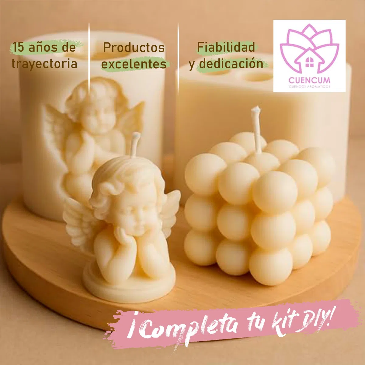 Cera de soja 100% Natural Premium para moldes, figuras, wax melts en bolsa de 2Kg. Perlas de alto punto de fusión y desmolde fácil, sin olor para DIY. Compatible con colorantes y fragancias.