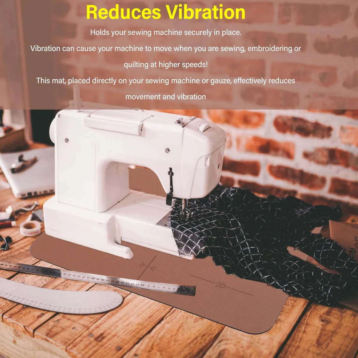 Alfombrilla amortiguadora para máquina de coser, alfombrilla para máquina de coser que reduce la vibración, alfombrilla de costura para calmar la vibración y amortiguar el ruido