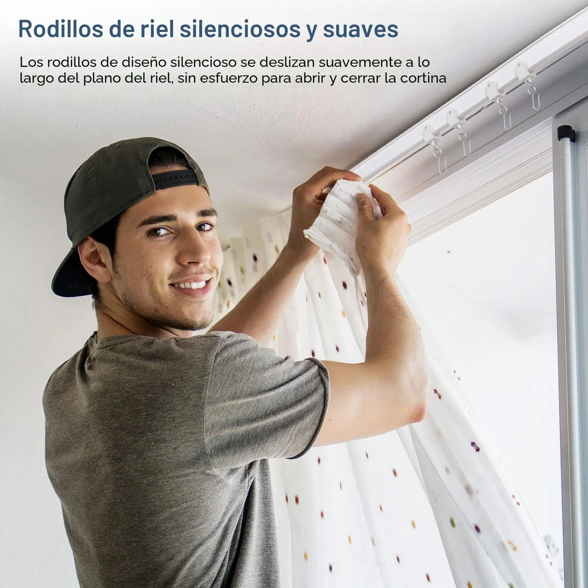 Riel de cortina flexible de 4 m con ruedas silenciosas, riel de cortina flexible, montaje en techo, sistema de rieles, montaje en techo, cortina de ducha, sistema de rieles