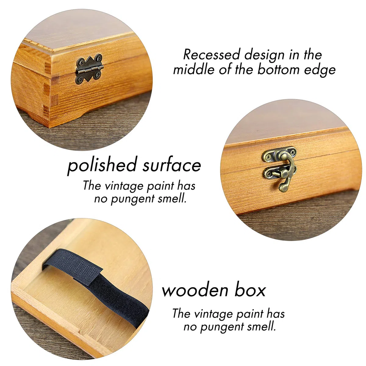 Estuche de madera para lápices, estuche para lápices antiguo con cierre de bloqueo, cajas de madera para herramientas de arte y almacenamiento de pinceles