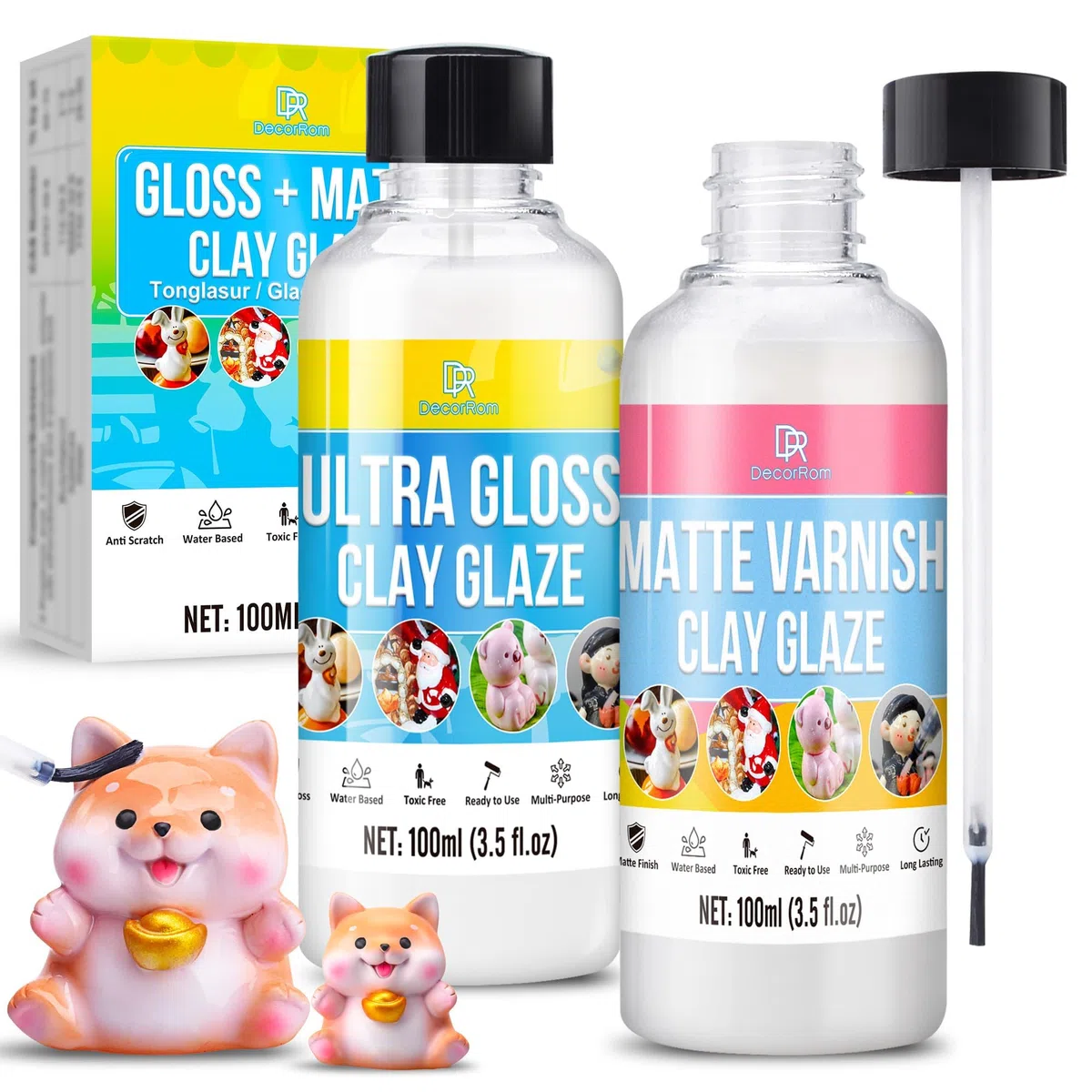 Barniz para Arcilla de Secado al Aire 200ml - Sellador Cerámico Protector Impermeable Antigrietas - Ideal para Arcilla Polimérica, Cerámica, Porcelana y Manualidades (Brillante y Mate)