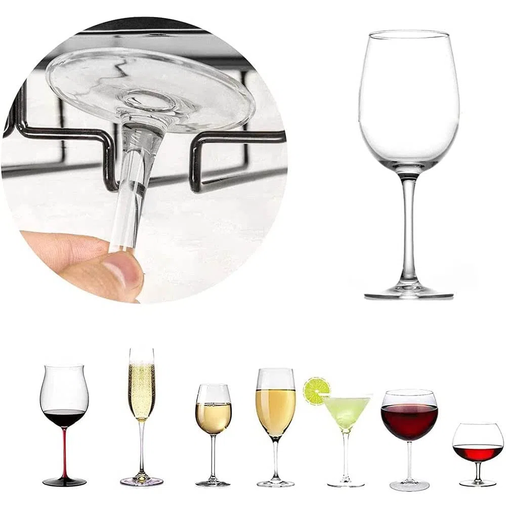 DDGG 2 Piezas Soporte para Copas de Vino de Metal, Estante Colgante para Copas, Soporte para Colgar Copas de Vino, Soporte de Acero para Colgar Copas en la Cocina, para Cocina, Bar o Restaurante