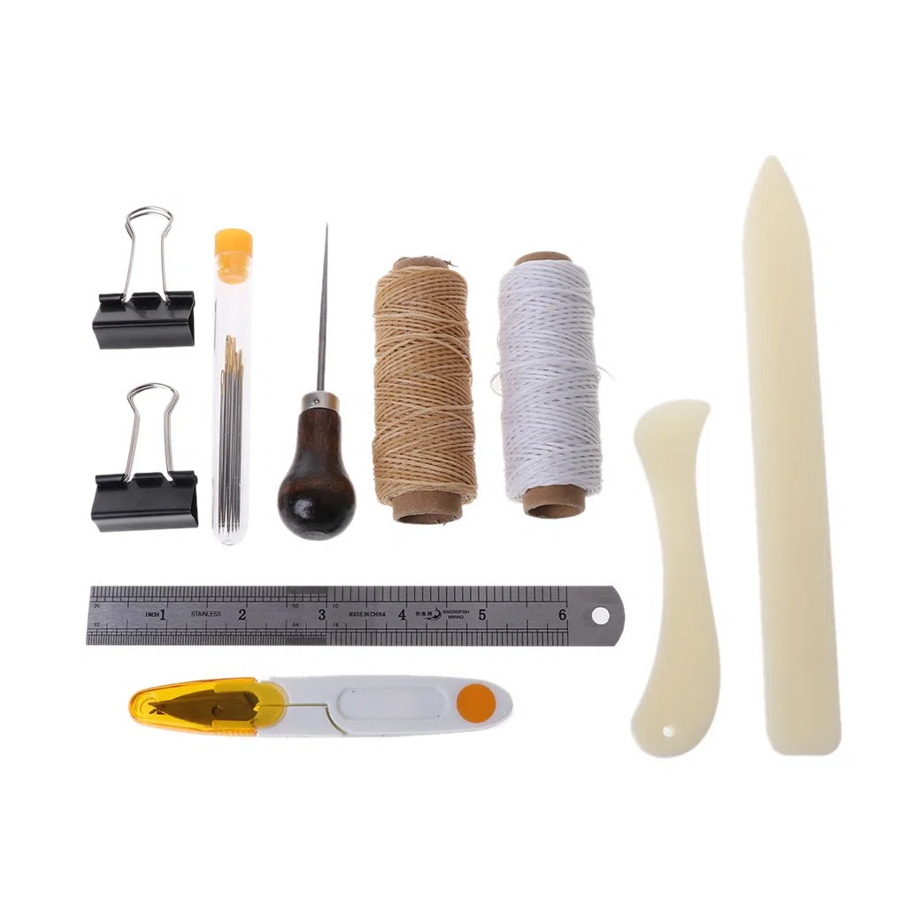 JIACUO Nuevo Kit de encuadernación de 16 Piezas Herramientas de Inicio Set Carpeta de Hueso Papel DIY Manualidades Costura