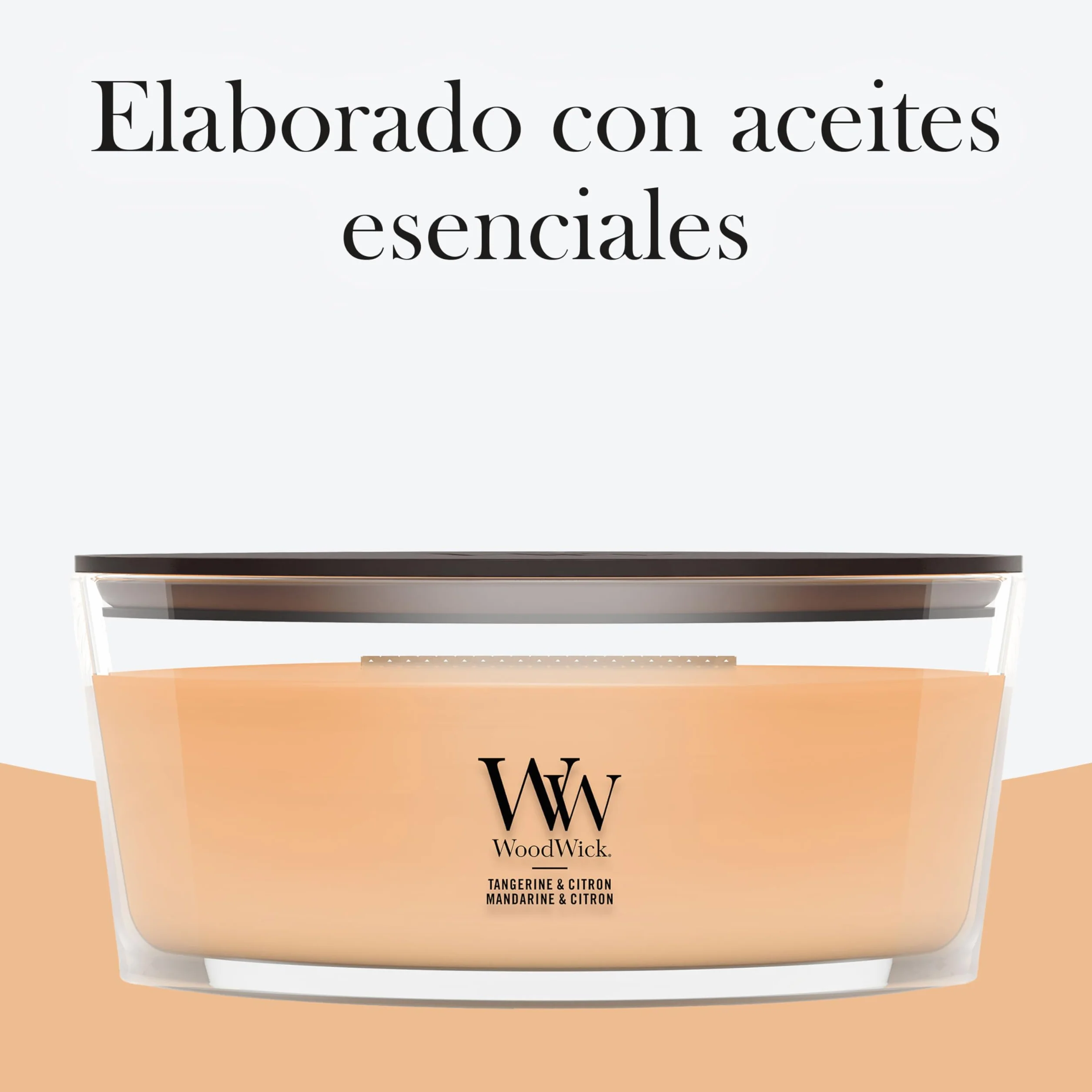 WoodWick | Vela Elíptica | Mandarina y Limón | Gran regalo para mujeres