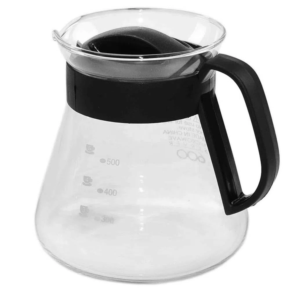 MGE - Jarra de Cristal Pequeña Apta para Microondas - Tetera Térmica - Con Tapa para Leche Melita - Vidrio - para Café, Leche y Té - 600 mL