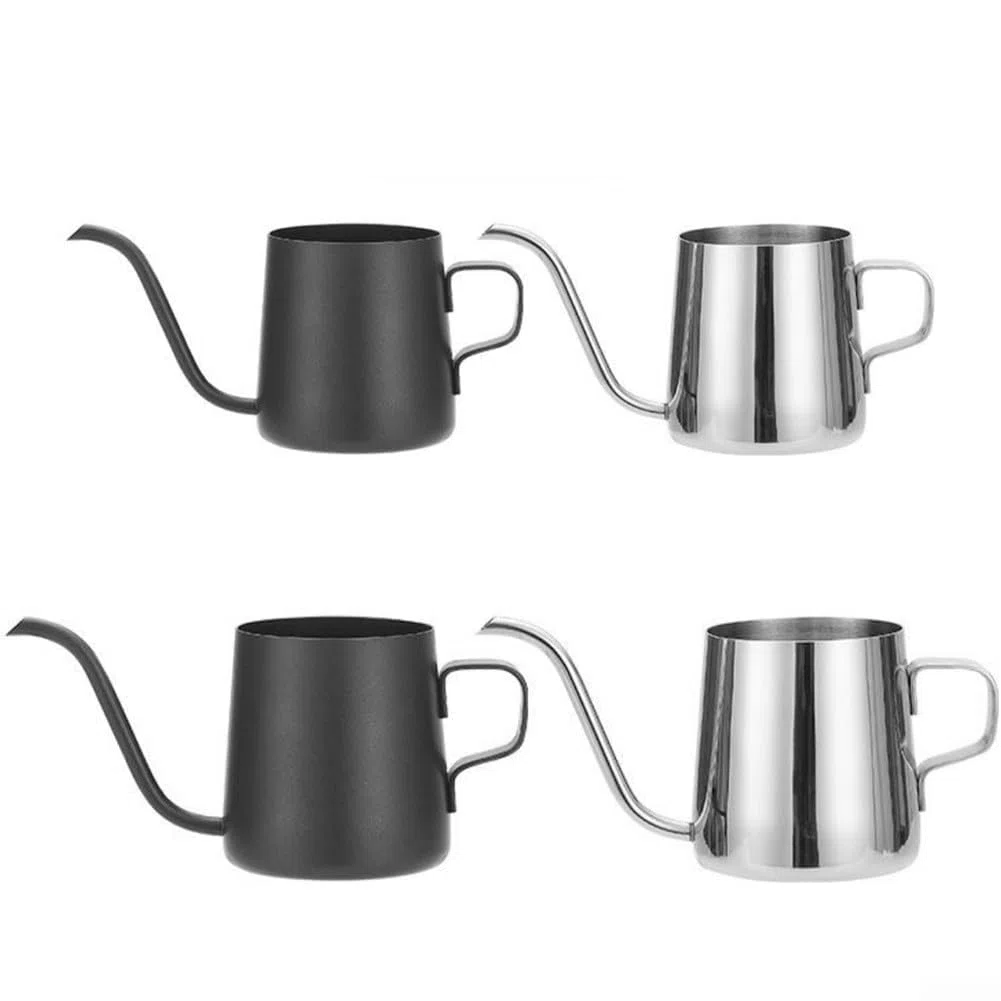 Pour Over Gooseneck - Hervidor de café con goteo manual, 250 ml/350 ml, acero inoxidable, a prueba de arañazos, resistente al calor (plateado 350 ml)