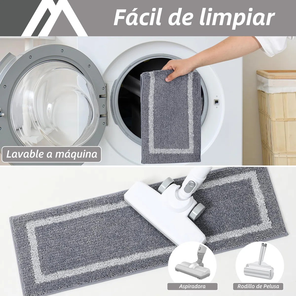 COSY HOMEER Alfombrillas para Escalones, 70 x 22 cm, 4 Piezas, Autoadhesivas, Alfombra Antideslizante para Escaleras de Estilo Retro en TPE, Lavables en Lavadora 100% Poliéster, Gris