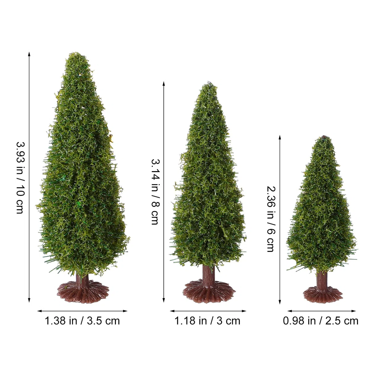 VICASKY Abetos, 15 piezas, árboles, paisaje, paisaje, cedro, con accesorios básicos, mini árboles, conjunto de árboles solitarios, árboles en miniatura para manualidades, construcción de maquetas