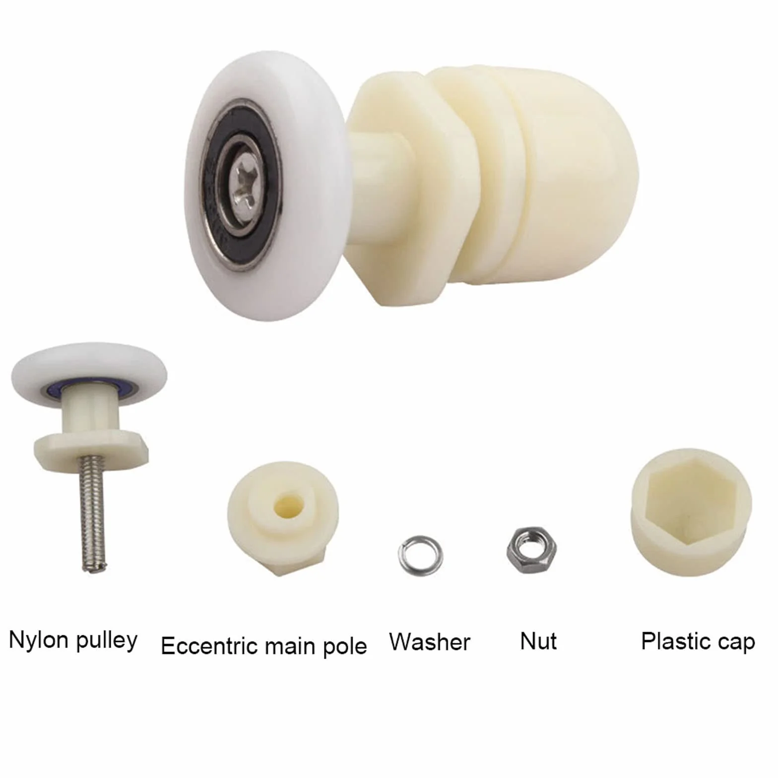 Qikuver Ruedas para Puerta de Ducha, 4 Piezas Rodillo de Repuesto para Puerta de Vidrio para Baño, Rodillo de Repuesto Mampara Rodamientos Mamparas para Puerta Corredera De Cristal Baño (23MM)