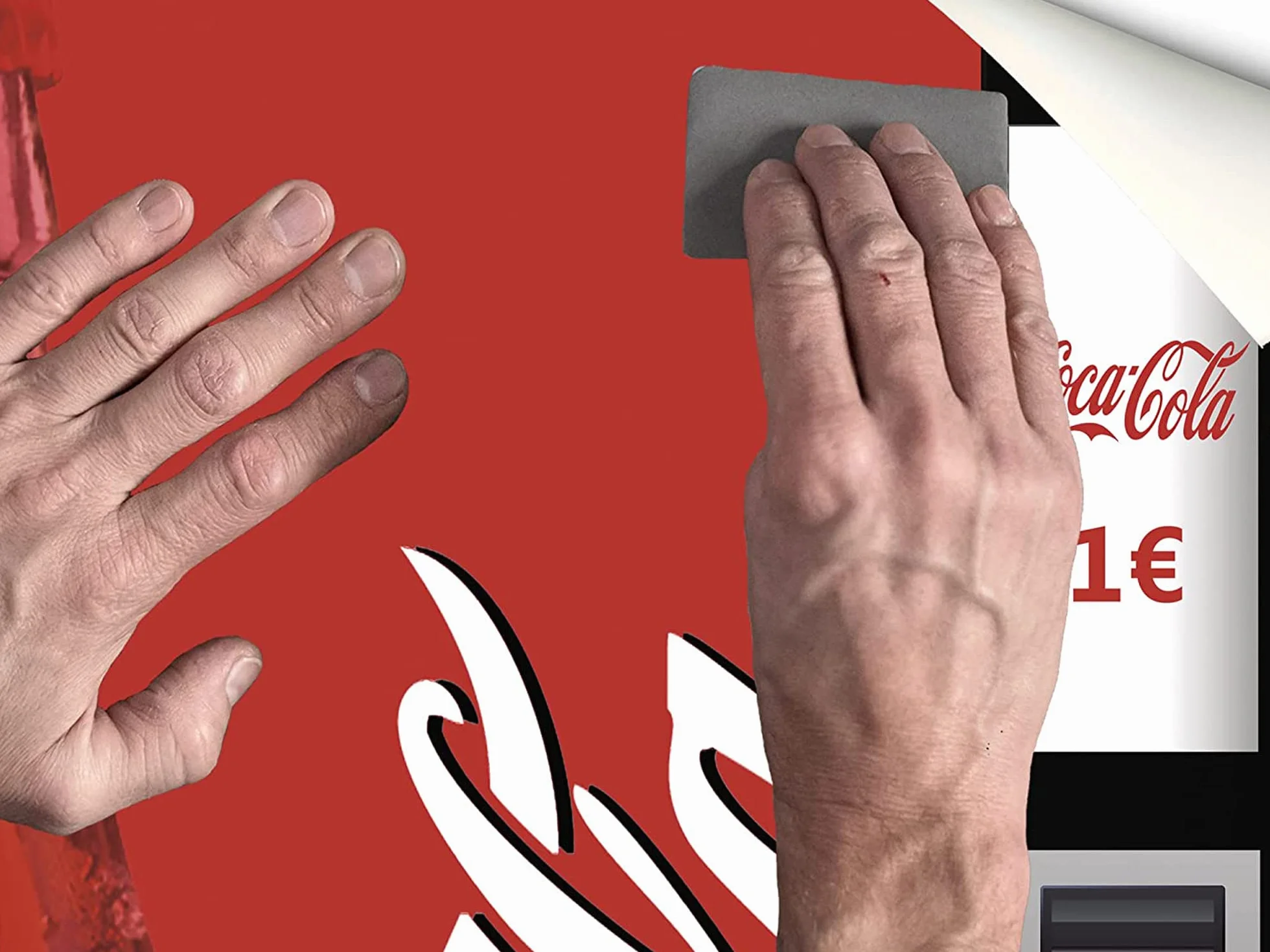 Oedim Pegatinas Vinilo para Frigorífico Máquina expendedora Cocacola, Vinilo Premium | 185x60cm | Adhesivo Resistente y de Fácil Aplicación | Pegatina Adhesiva Decorativa de Diseño Elegante