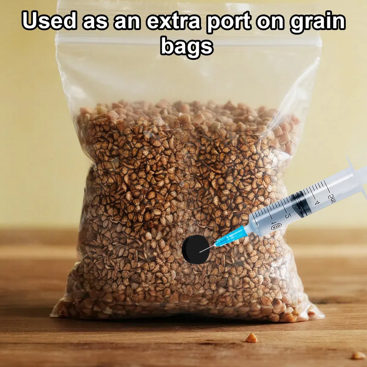 100uds Puertos Inyección Autocurativos, Puertos Inyección Negros Espuma Silicona Suministros Cultivo Setas para Bolsas Cultivo Bolsas de Grano Espora y Suministros