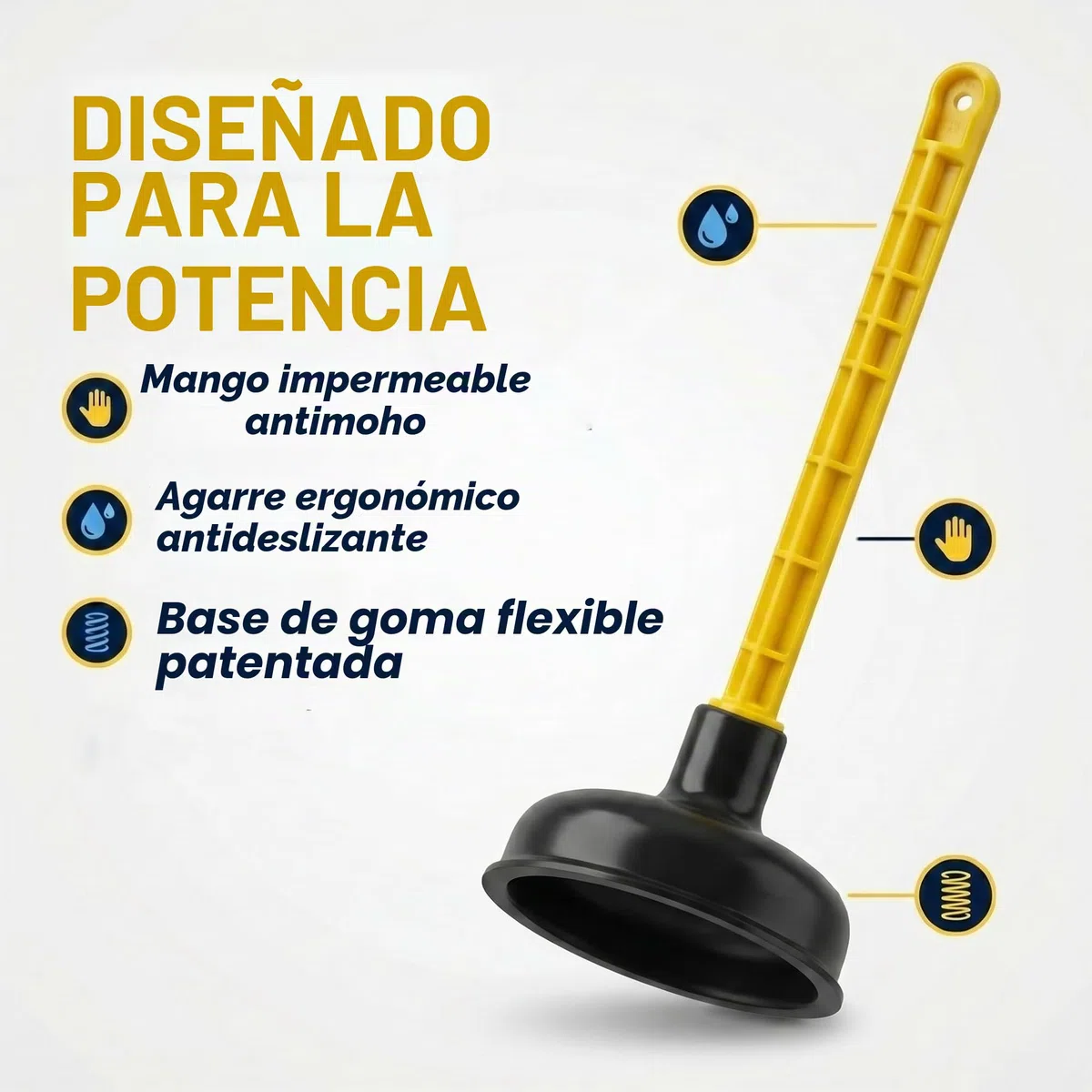 Juego de 2 desatascadores de goma para fregadero de 11,5 cm y 14 cm, herramienta de desbloqueo de drenaje de baño resistente para desatascar el émbolo de drenaje de ducha para desatascador de
