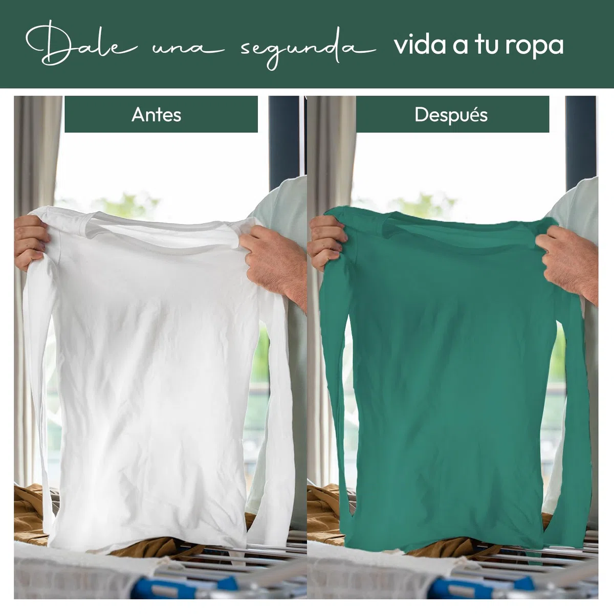 Haute Couture - Tinte para Ropa y Textil Verde - Verde Oscuro - 350g - Tinte Textil Todo en uno - Listo Para Teñir Ropa y Tejidos