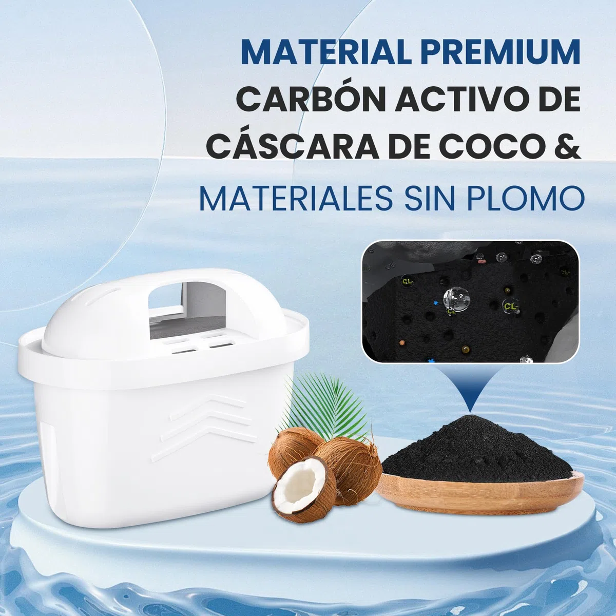 GOLDEN ICEPURE Filtro de agua de Compatible Con Brita Maxtra+, Maxtra Plus, Mavea, Anna Duomax, 6 piezas
