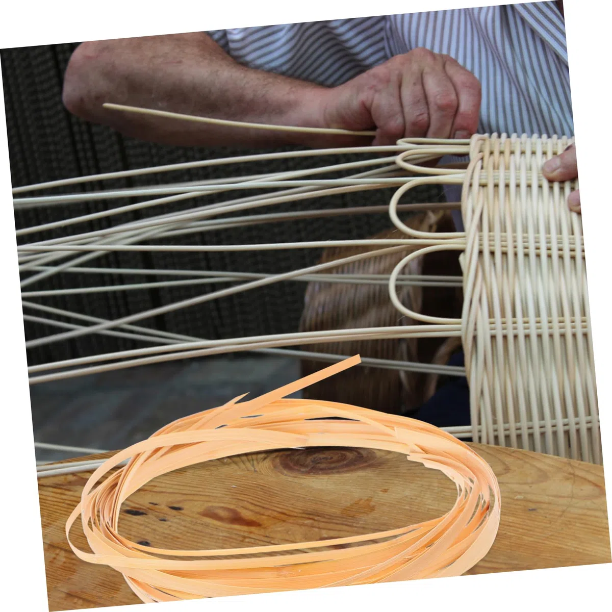 OFFIGAM 4 Rollos de Tiras de Madera Beige Flexibles y Fáciles de Moldear para Decoración Rústica de Bodas y Manualidades Artesanales