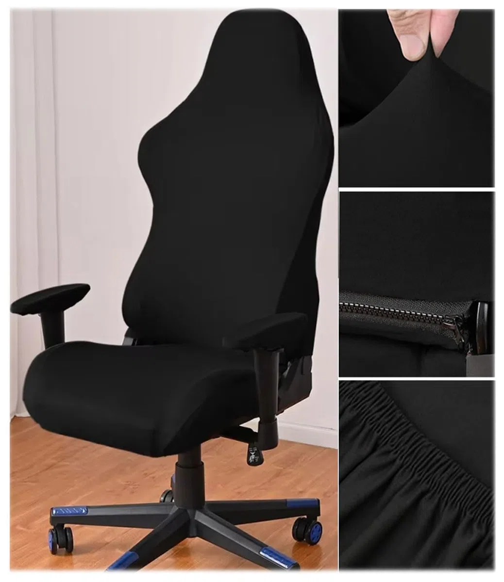Juegode4 fundas para silla de videojuegos con reposabrazos/respaldo de silla, funda para silla de oficina, antideslizante,extraíble,lavable,buena elasticidad, para sillas de juegos,usw (Negro)