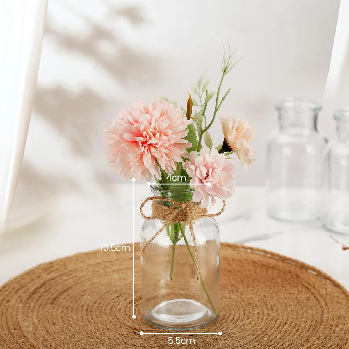 Lannvan 12 Mini Jarrones - Jarrones para Decoración de Mesa de Boda - Floreros Decorativos Modernos - Mini Jarrones de Mesa Decorativos Modernos - Aptos para Lavavajillas -130ML