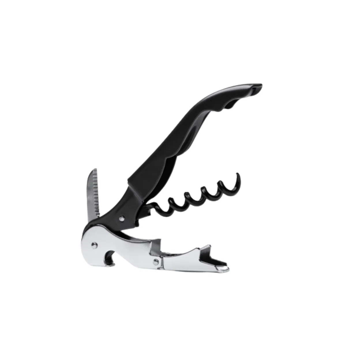 10 Sacacorchos de estilo clásico, Abridor de vino con doble impulso articulado, Incluye navaja cortacápsulas y abridor de tapones, Acero inoxidable.